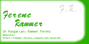 ferenc rammer business card